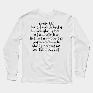 Genesis 1:25 Bible Verse Long Sleeve T-Shirt